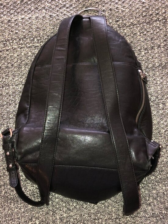 Vince Camuto Womens Adler Black Leather Adjustable Strap Zipper Bookbag Backpack main image 7